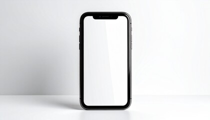 3d render of a mobile phone with blank screen