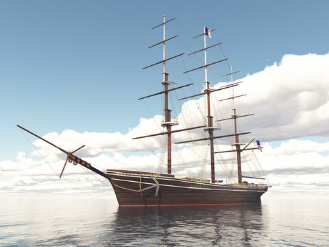 Flying Cloud Clipper Schiff aus den 1850er Jahren, Freisteller