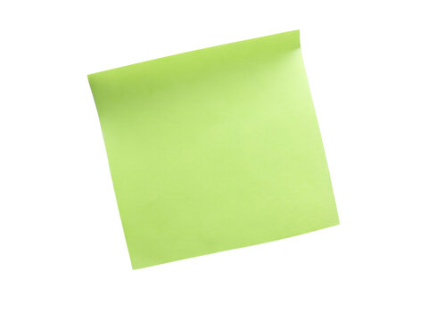 green sticky note isolated on white background. PNG Transparent.
