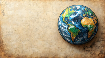 Earth globe on aged parchment (1)