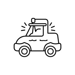 Fototapeta premium Illustration of a police car with flashing lights