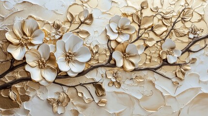 Gold accents on a canvas painting create a modern art feel.