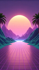 Fototapeta premium Glitchwave Surreal 3D Minimalist Background Design