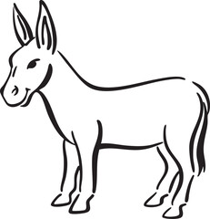 Obraz premium A solitary black and white stands upright gazing directly at the viewer.