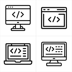 Fototapeta premium coding icon set 