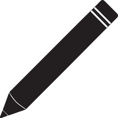 pencil silhouette, black and white silhouette, vector and illustration