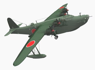 Japanisches Fernaufkl&auml;rungsflugboot aus dem Zweiten Weltkrieg, Freisteller