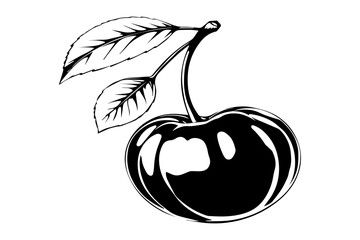 Brazilian cherry leaf top outline