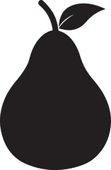 glossy pear silhouette, black and white silhouette, vector and illustration