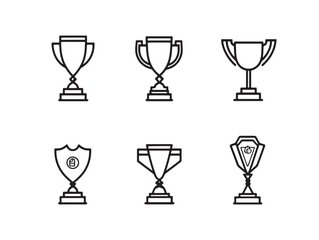 business trophy vector line art symbol of excellence and recognition