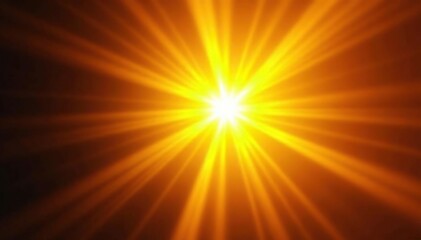 Obraz premium Bright yellow starburst, radiating light beams , light, star, burst