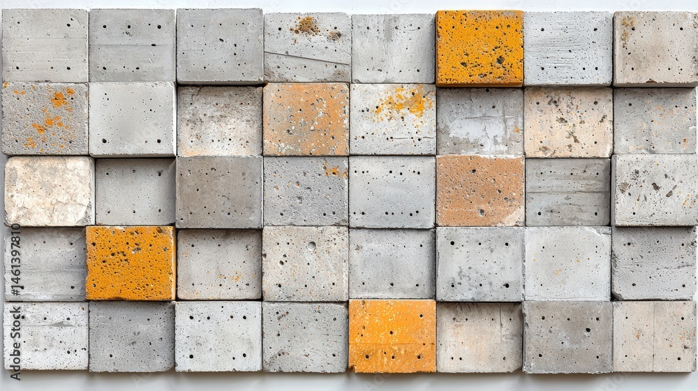 Poster concrete blocks texture powerpoint background featu varying shades and rough surface for presentatio