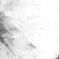 A dense of white dots gradually transitions into black against a neutral background.