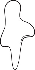 Obraz premium A simple outlined ghost shape stands against a black background.