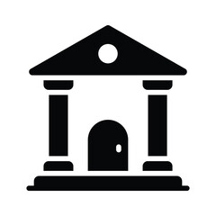 An icon of bank building in glyph style, ready for premium use