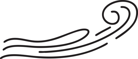 Fototapeta premium A stylized black and white swirl of flowing lines creates a sense of movement.