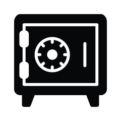 A customizable glyph style icon depicting bank vault