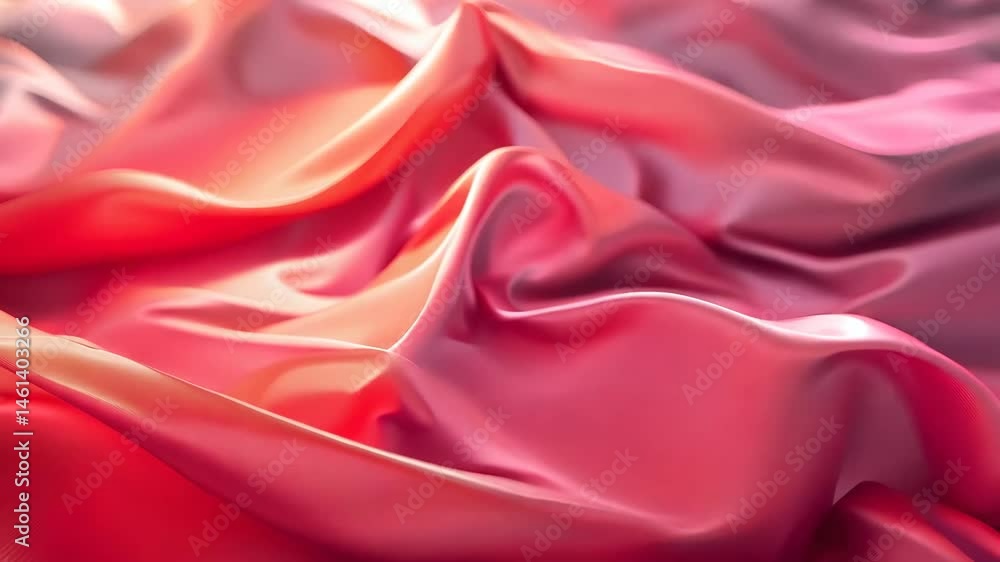 Poster abstract background of a semitransparent silk fabric of red color