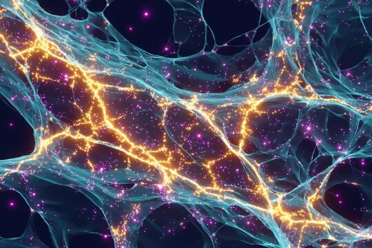 Endothelium tissue under microscope with glowing borders and smooth cellular pattern 