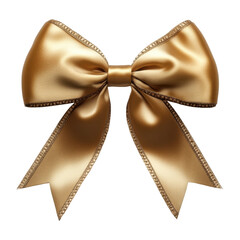 Gift wrapping action golden bow decoration home image festive. Isolated on transparent background, png.