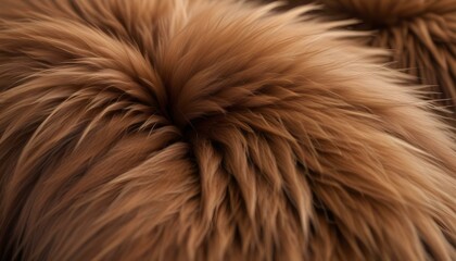 A detailed view of luxurious, soft brown fur, revealing intricate texture and gentle curves.