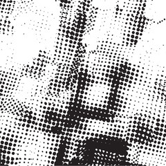 A dense of black dots creates a textured abstract form.