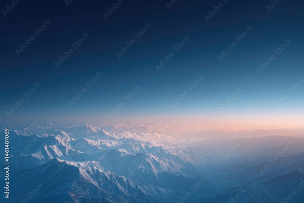 Poster drone-shot aerial view capturing vast landscape with ample copy space