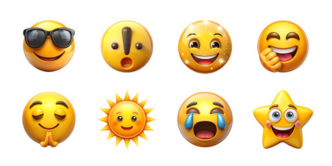 Obraz premium 3D Emoji Pack Premium Cool, Glittery & Feel Good Emojis for Digital Use