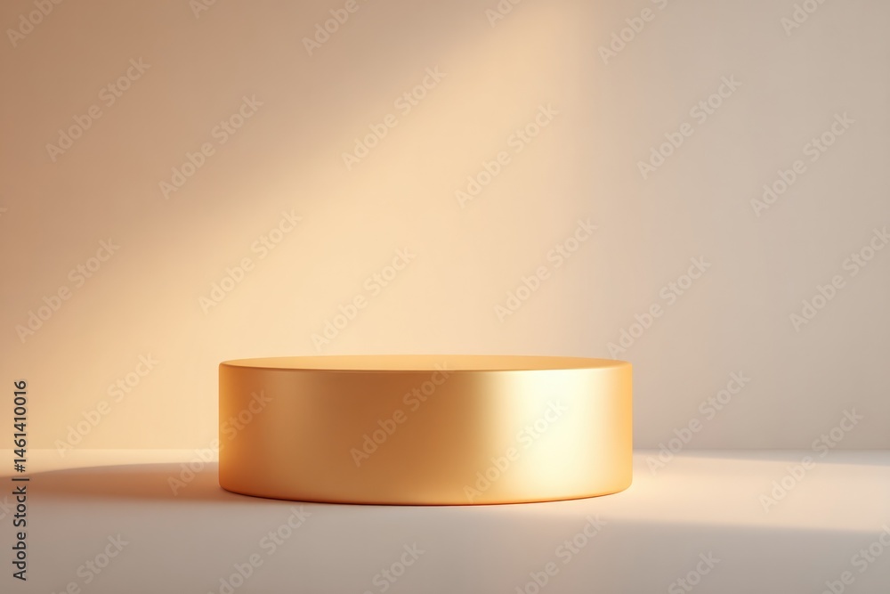 Poster golden podium stands alone surrounded by abundance of empty space minimalistic and clean image
