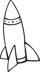 A simple black and white ascends into the sky.