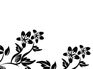 Fototapeta premium Elegant Black and White Floral Corner Design for Invitations and Cards