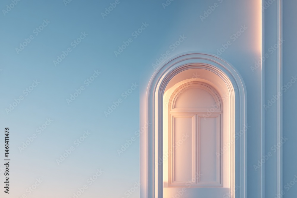 Poster isolated window or door on pristine white background with copy space