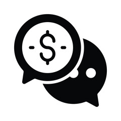 Creatively designed glyph icon of business chat bubbles