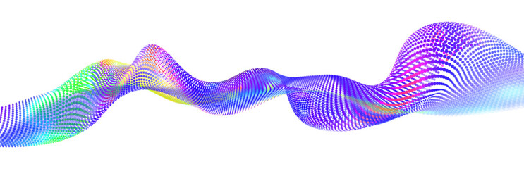 Wave pattern vector. 3D glowing abstract digital particles background. Technology concept. Abstract background. Future vector illustration.