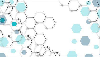Structure molecule and communication. Dna, atom, neurons. Scientific concept for your design. Connected lines with dots. Medical, technology, chemistry, science background. Vector illustration. 