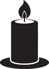 candle silhouette, black and white silhouette, vector and illustration