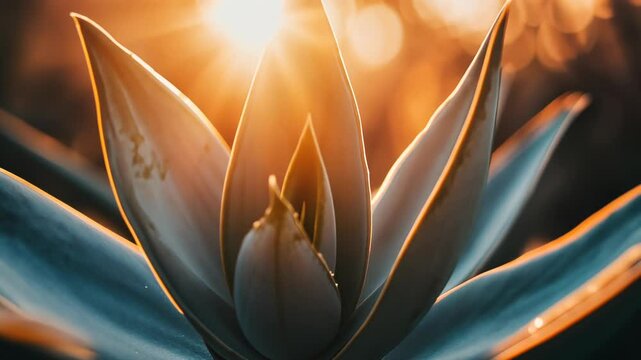 Close-up of agave plant, sunlit