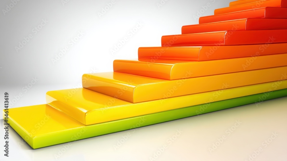Poster colorful staircase crafted from books creating a unique visual display in a creative or educational 