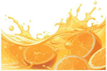 orange juice splash in water