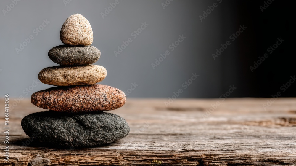 Aufkleber a balanced stack of rocks symbolizing strength and stability in nature's design representing calmnes