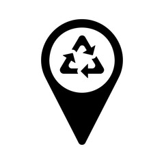 Recycling Center Map Pin Vector, Eco Icon, Green Location Marker