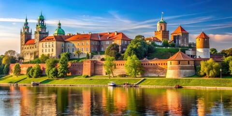 Ancient architecture of Poland's Wawel Castle, historical landmarks, poland ,  historical landmarks