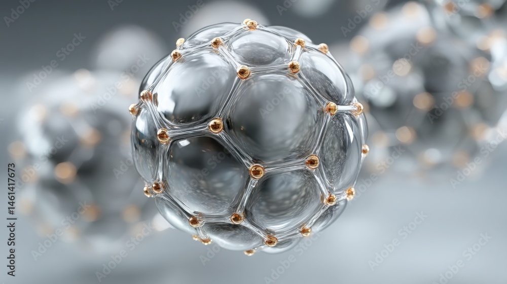 Poster soccer ball surrounded by multiple balls in a dynamic scene representing the interconnected nature o