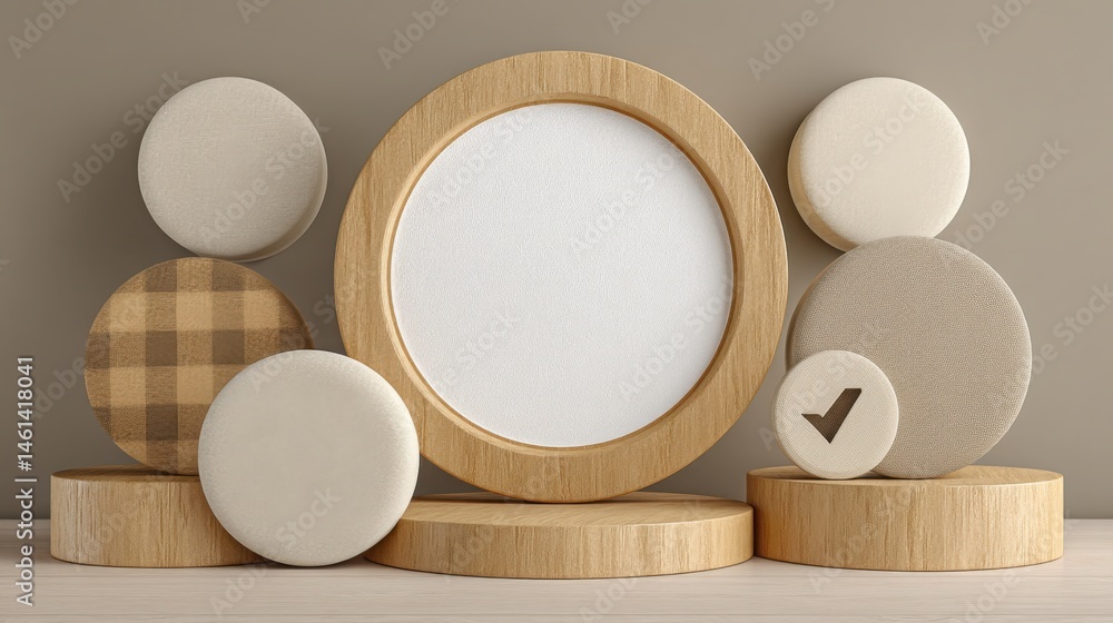 Poster a stylish mirror surrounded by various objects creating a safe financial environment and reflecting 