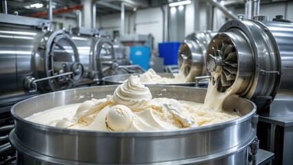 Vanilla Ice Cream Production Inside Factory