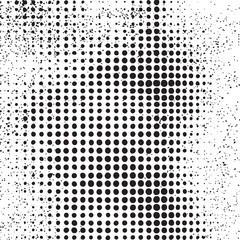 A grayscale reveals a subtle abstract human silhouette formed by densely packed black dots.