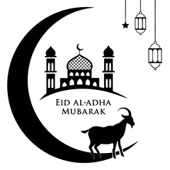 Eid Al Adha Mubarak vector illustration