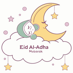 Eid Al Adha Mubarak vector illustration