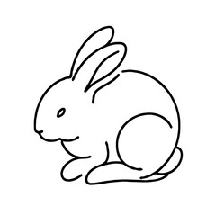 Obraz premium Simple line drawing of a bunny sitting in a minimalist style 