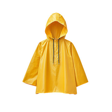 Lightweight portable raincoat in pouch isolated  on white background